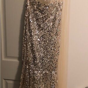 Jovani Gold Sequin Prom Dress